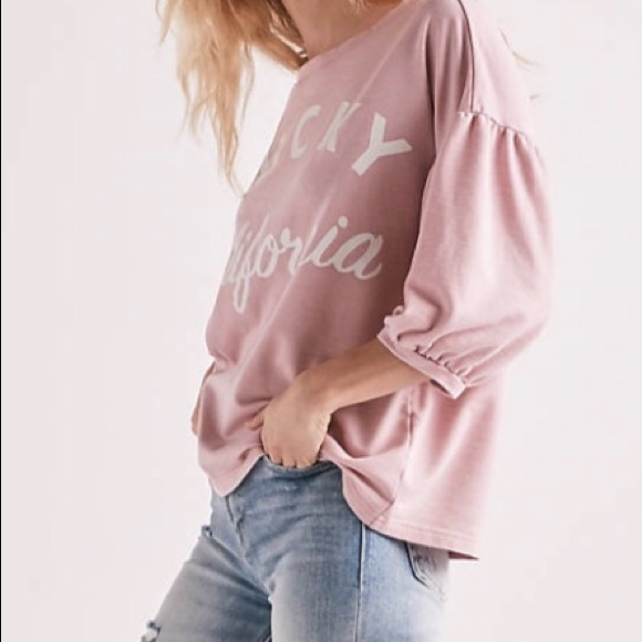 LAST 1 👚3X HP👚NWT Lucky Brand spliced sweatshirt - Picture 2 of 7